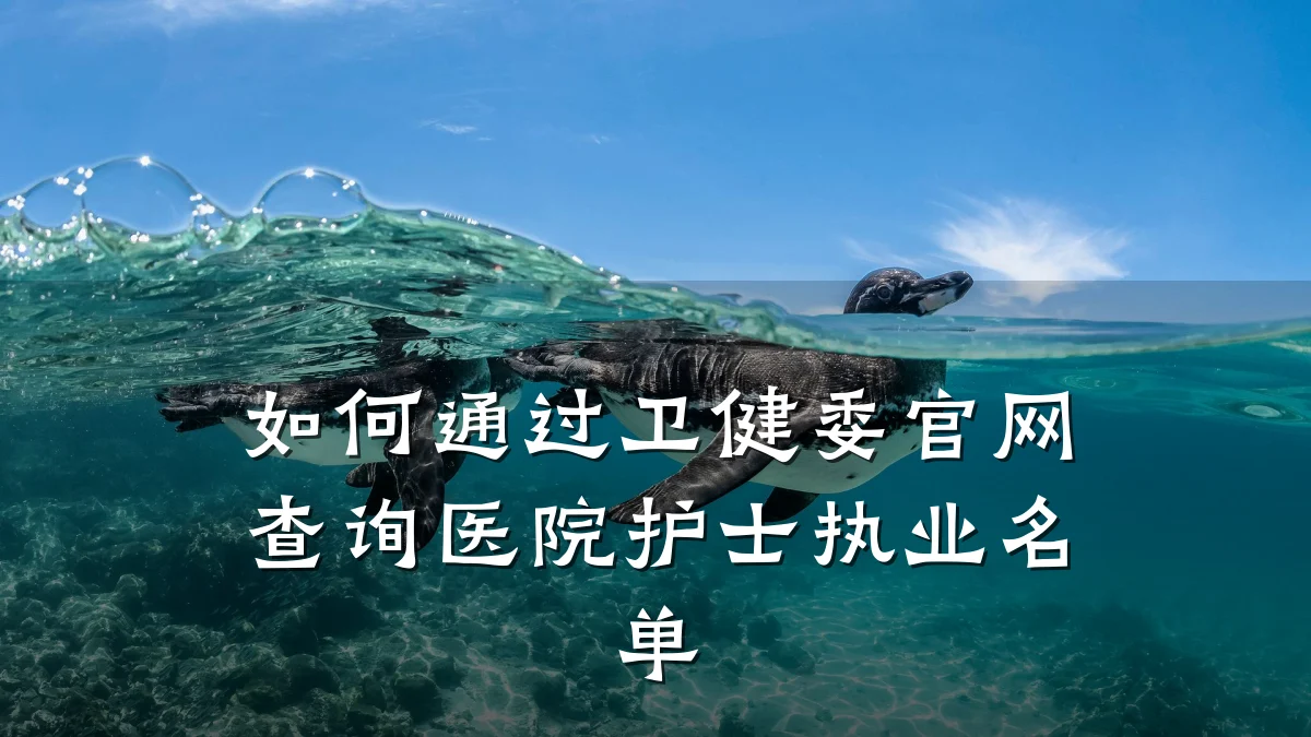如何通过卫健委官网查询医院护士执业名单