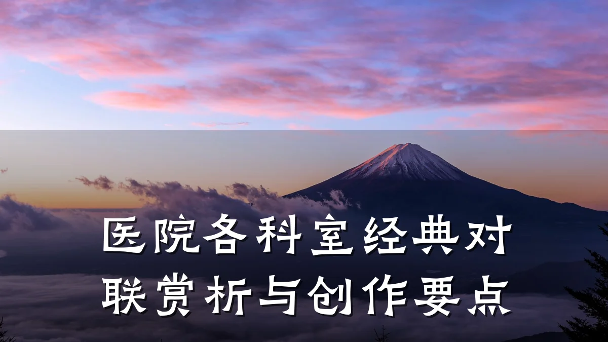医院各科室经典对联赏析与创作要点