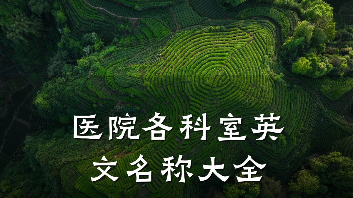 医院各科室英文名称大全
