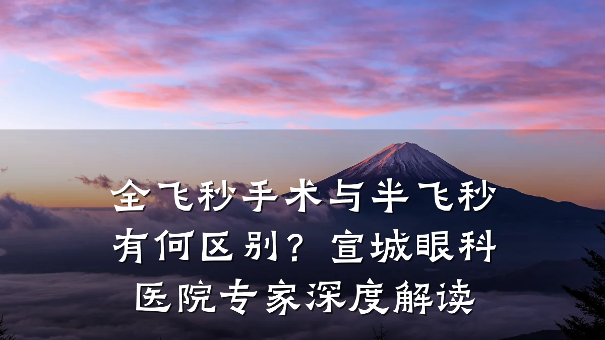 全飞秒手术与半飞秒有何区别?宣城眼科医院专家深度解读