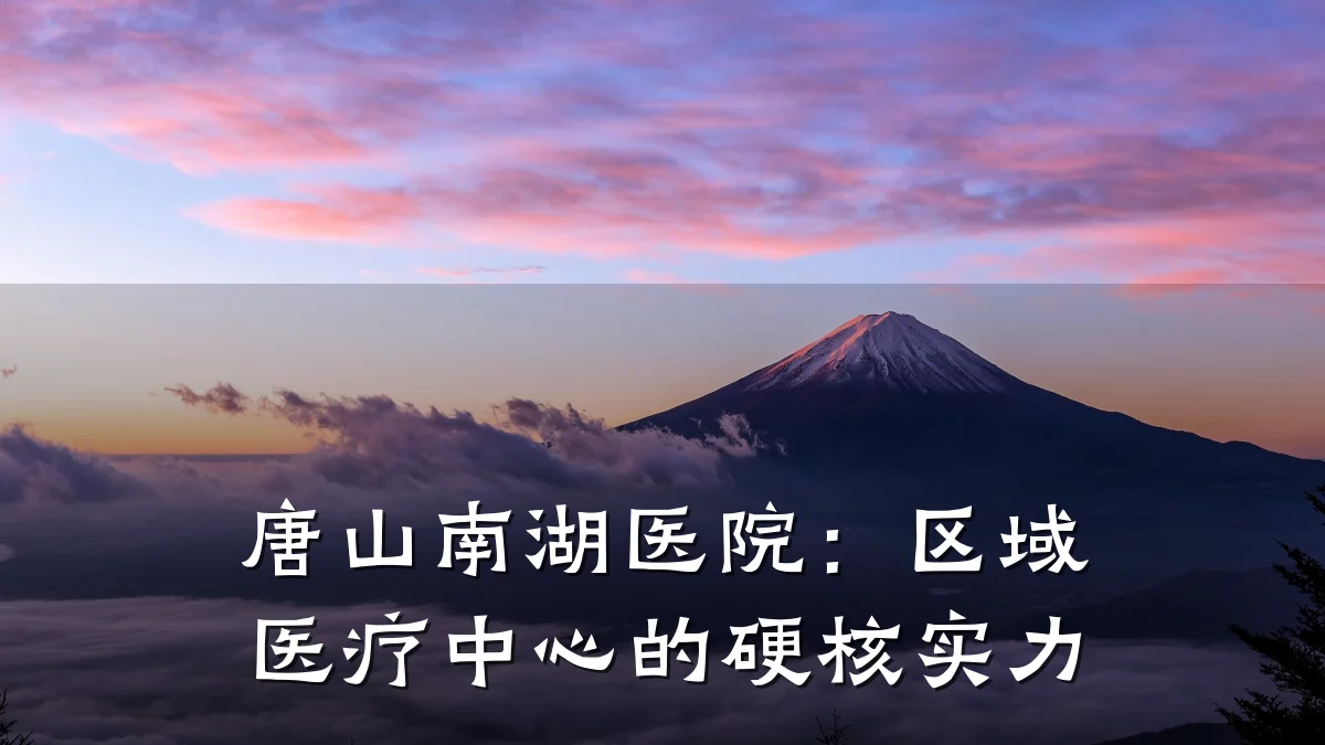 唐山南湖医院：区域医疗中心的硬核实力