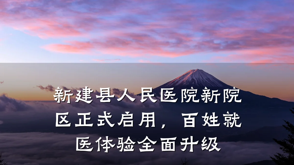 新建县人民医院新院区正式启用,百姓就医体验全面升级