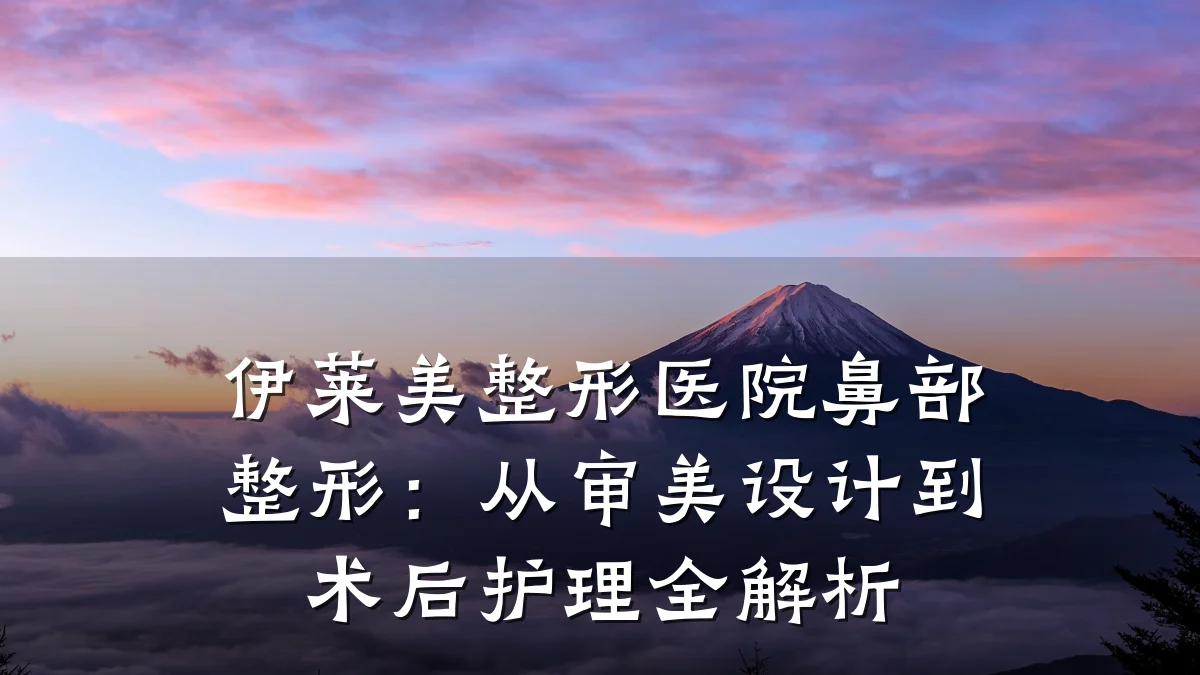 伊莱美整形医院鼻部整形:从审美设计到术后护理全解析