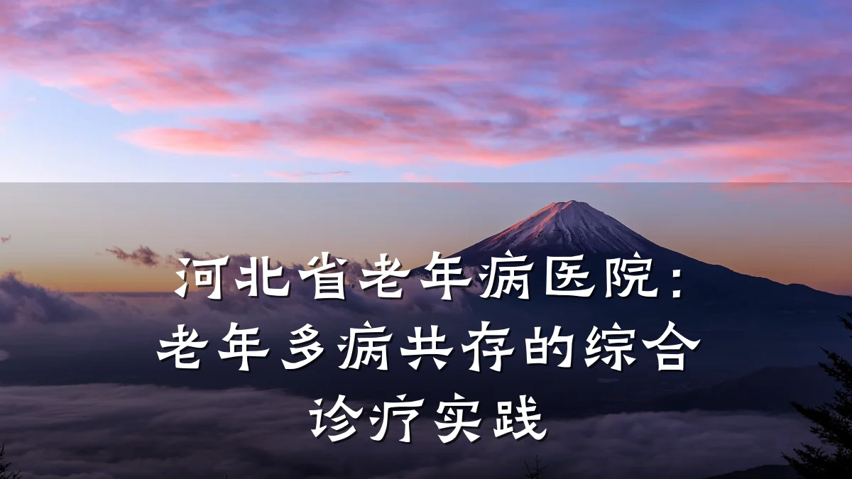 河北省老年病医院:老年多病共存的综合诊疗实践