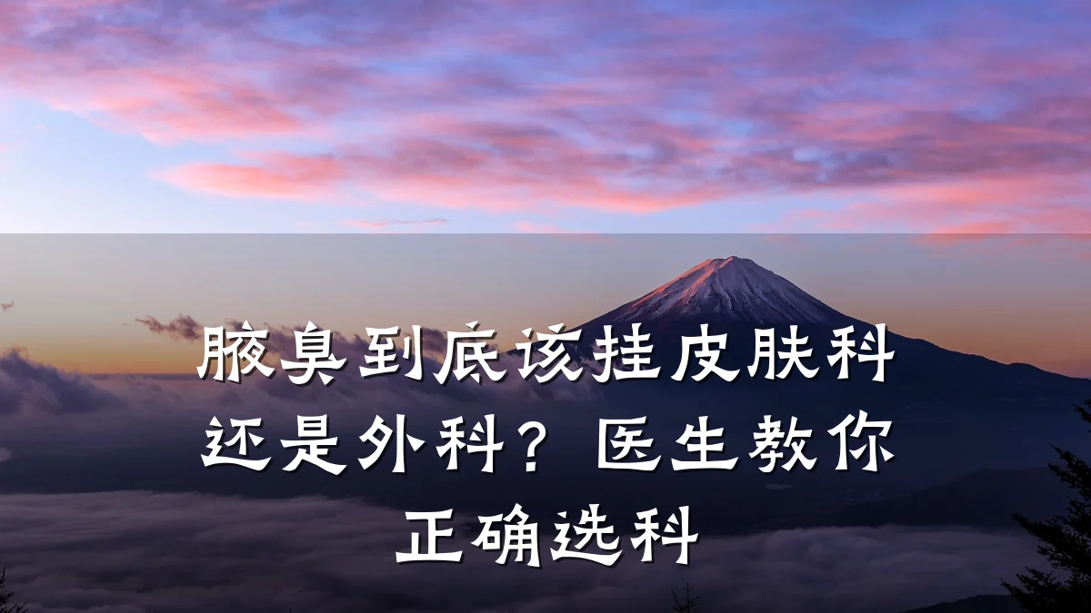 腋臭到底该挂皮肤科还是外科?医生教你正确选科