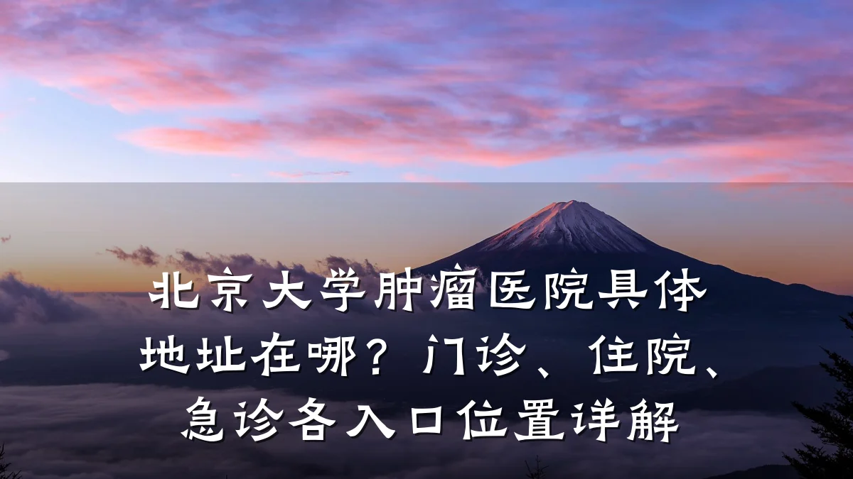 北京大学肿瘤医院具体地址在哪？门诊、住院、急诊各入口位置详解