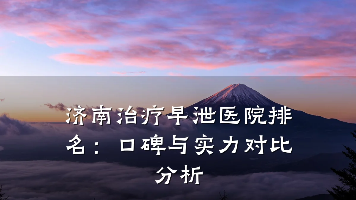 济南治疗早泄医院排名：口碑与实力对比分析