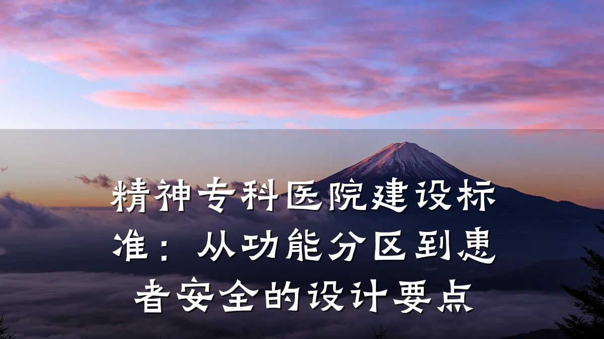 精神专科医院建设标准：从功能分区到患者安全的设计要点
