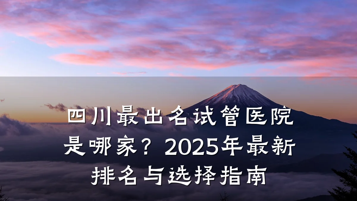 四川最出名试管医院是哪家？2025年最新排名与选择指南