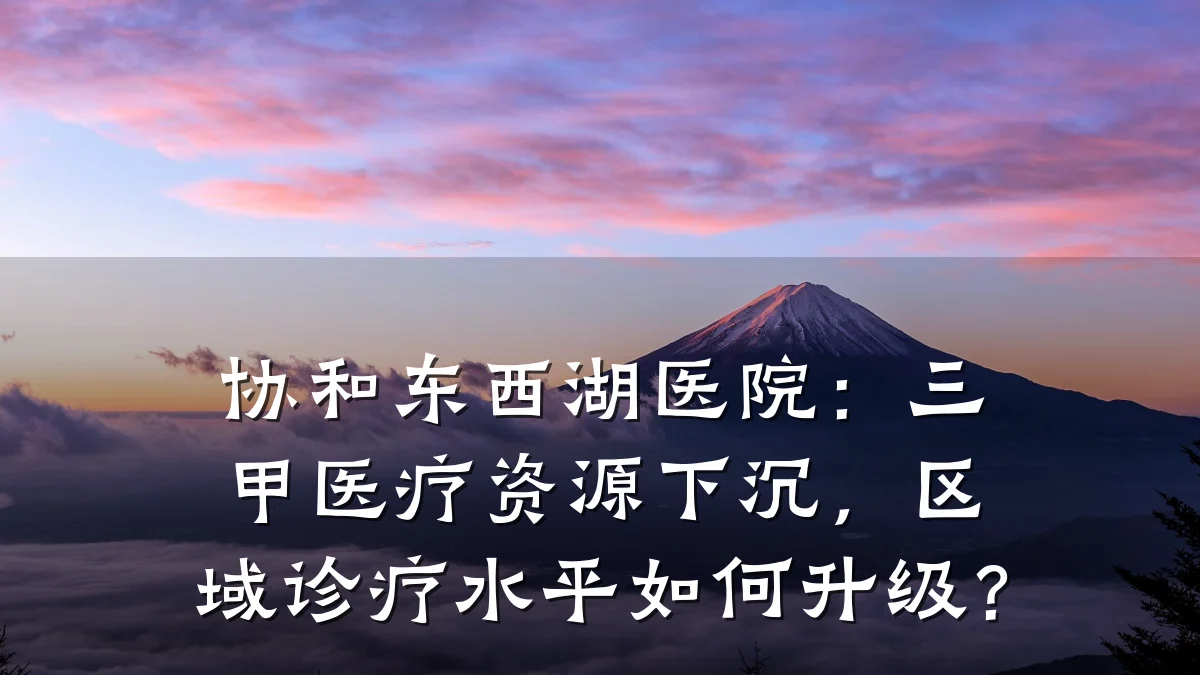 协和东西湖医院:三甲医疗资源下沉,区域诊疗水平如何升级?